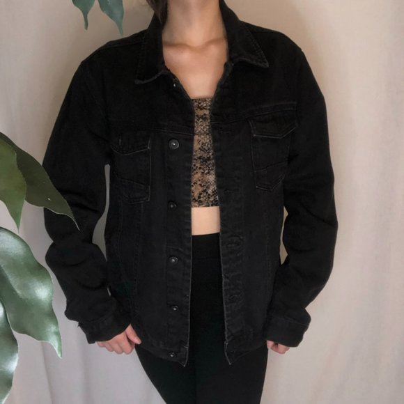 Black Denim Unisex Jacket - Picture 9 of 12
